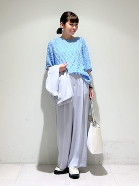「アイテム（スーツジャケット、グレー系）」を使った、tsuyuさん（レディース・162cm）の春コーディネート