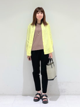 「SHOO・LA・RUE（シューラルー）のケーブル編みタートルネックニット（ニット/セーター、グレー系）」を使った、tsuyuさん（レディース・162cm）の春コーディネート
