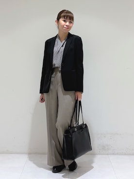 「アイテム（スーツジャケット）」を使った、tsuyuさん（レディース・162cm）の秋コーディネート