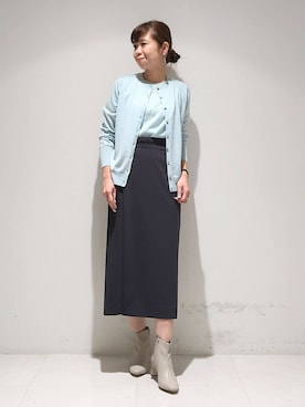 「アイテム（スーツジャケット、グレー系）」を使った、tsuyuさん（レディース・162cm）の秋コーディネート