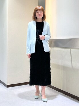 「アイテム（スーツジャケット、グリーン系）」を使った、tsuyuさん（レディース・162cm）の冬コーディネート