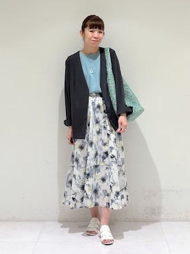 「INDIVI（インディヴィ）の【バリエ豊富】デザインワントップネックレス（ネックレス、ゴールド系）」を使った、tsuyuさん（レディース・162cm）の春コーディネート
