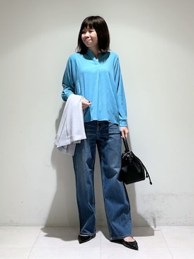 「アイテム（スーツジャケット、グレー系）」を使った、tsuyuさん（レディース・162cm）の春コーディネート