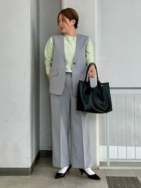 「THE SHOP TK （ザ ショップ ティーケー ）のローヒールベーシックパンプス（パンプス）」を使った、aiさん（レディース・162cm）の冬コーディネート