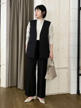 「THE SHOP TK （ザ ショップ ティーケー ）のアイテム（ベスト）」を使った、aiさん（レディース・162cm）の冬コーディネート