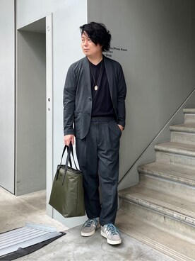 「アイテム（アナログ腕時計、グリーン系）」を使った、かずさん（メンズ・165cm）の秋コーディネート