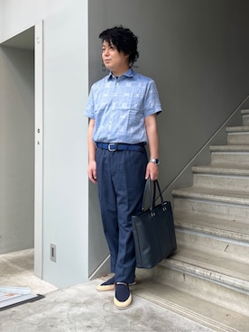「アイテム（腕時計、ブルー系）」を使った、かずさん（メンズ・165cm）の夏コーディネート