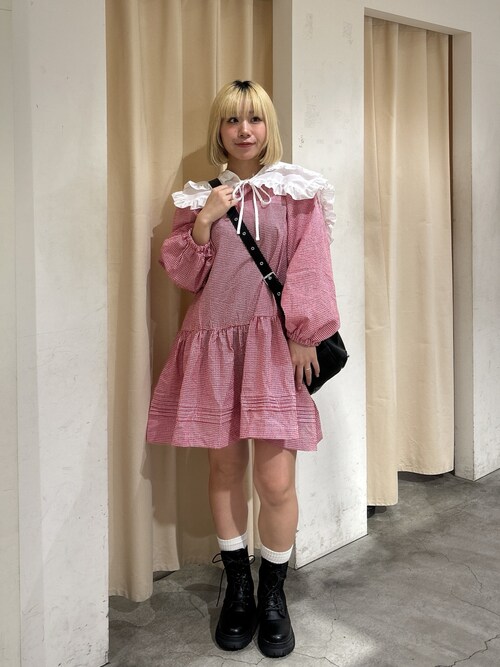 w closet（ダブルクローゼット） スカート 付け襟チェックミニ