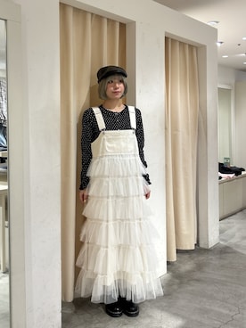 「w closet（ダブルクローゼット）のアイテム（帽子）」を使った、Asakaさん（レディース・157cm）の春コーディネート