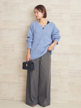 「plage（プラージュ）のPigment CO パンツ（Pants、グレー系）」を使った、yuzukiさん（レディース・160cm）の秋コーディネート