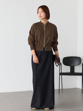 「plage（プラージュ）の《追加》R’IAM ダイバータイトスカート 3（Skirt、ブラック系）」を使った、yuzukiさん（レディース・160cm）の秋コーディネート