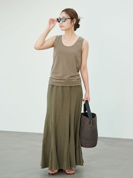 「plage（プラージュ）のアイテム（Tシャツ/カットソー）」を使った、yuzukiさん（レディース・165cm）の夏コーディネート