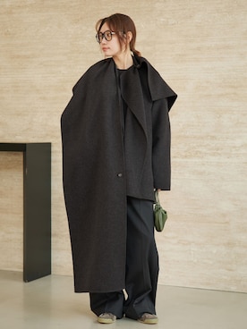 「plage（プラージュ）のHAMILTON stole half コート（その他アウター、グレー系）」を使った、yuzukiさん（レディース・160cm）の夏コーディネート