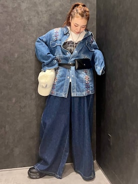 「LEPSIM（レプシィム）の【NEW ERA】コーデュロイCAP　1023762（キャップ、ホワイト系）」を使った、ありぴさん（レディース・155cm）の夏コーディネート