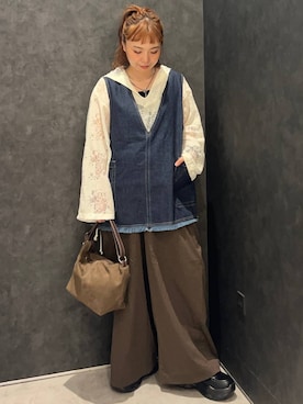 「アイテム（その他トップス、ホワイト系）」を使った、ありぴさん（レディース・155cm）の秋コーディネート