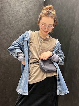 「アイテム（メガネ、グレー系）」を使った、ありぴさん（レディース・155cm）の秋コーディネート
