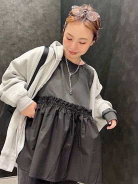 「アイテム（メガネ、グレー系）」を使った、ありぴさん（レディース・155cm）の秋コーディネート