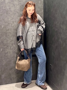 「LEPSIM（レプシィム）のイージーバレエスニーパー　1042670（パンプス、その他）」を使った、ありぴさん（レディース・155cm）の夏コーディネート