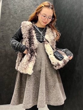「アイテム（メガネ、グレー系）」を使った、ありぴさん（レディース・155cm）の秋コーディネート