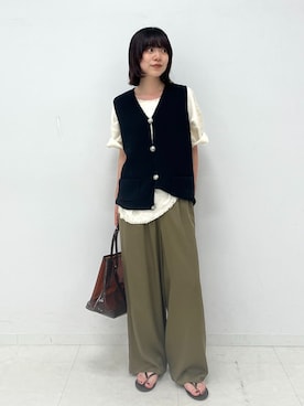 「FRAMeWORK（フレームワーク）のアイテム（シューズ）」を使った、shiinaさん（レディース・163cm）の夏コーディネート