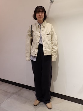 「FRAMeWORK（フレームワーク）のアイテム（ジャケット/アウター）」を使った、shiinaさん（レディース・163cm）の春コーディネート