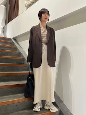 「FRAMeWORK（フレームワーク）のアイテム（スカート）」を使った、shiinaさん（レディース・163cm）の秋コーディネート