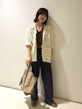 「FRAMeWORK（フレームワーク）のアイテム（バッグ）」を使った、shiinaさん（レディース・163cm）の夏コーディネート