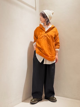「JOURNAL STANDARD LUXE（ジャーナルスタンダード　ラックス）のラミートロピカル イージーパンツ（その他パンツ、ブラック系）」を使った、ATさん（レディース・155cm）の春コーディネート
