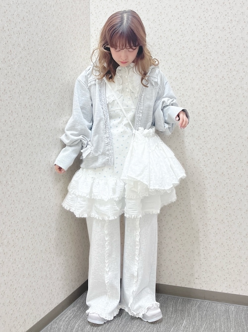 frill lace puff hoodie（パーカー）｜merry jenny（メリージェニー 