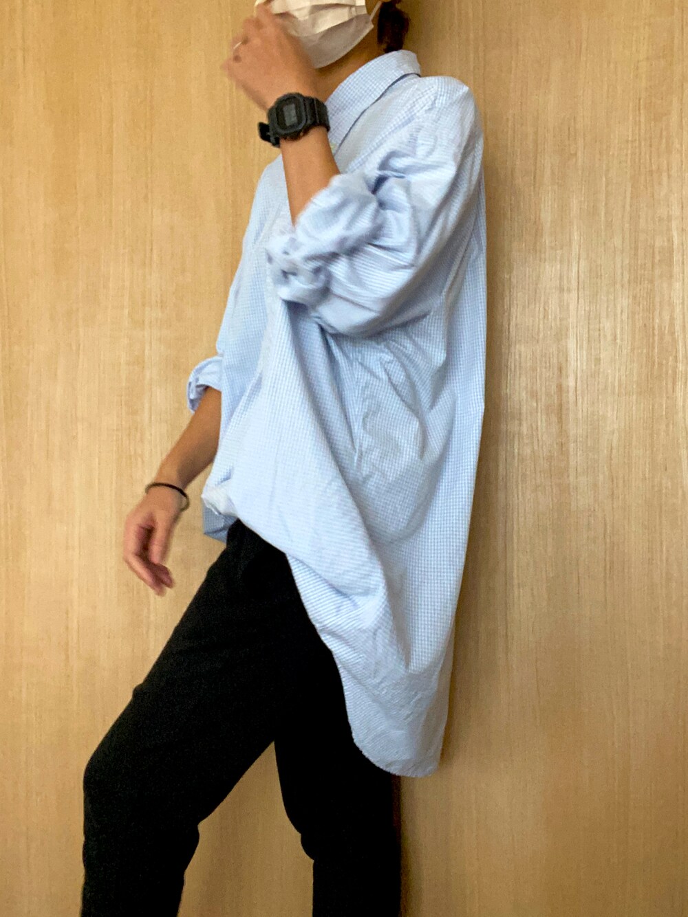「今日のコーデ、ビッグシルエット、ゆるコーデ、ootd」｜「devirockのスウェットサルエルパンツ（スウェットパンツ、ブラック系）」を使った、a_rさん（レディース・158cm）の秋コーディネートの1枚目の写真