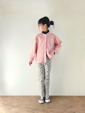 「CIAOPANIC TYPY（チャオパニックティピー）のアイテム（パンツ）」を使った、yuyuemさん（キッズ・148cm）の冬コーディネート