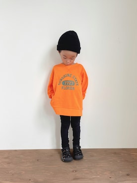 「CIAOPANIC TYPY（チャオパニックティピー）のアイテム（スウェット）」を使った、yuyuemさん（キッズ・100cm）の秋コーディネート