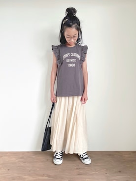 「CIAOPANIC TYPY（チャオパニックティピー）のアイテム（スカート）」を使った、yuyuemさん（キッズ・142cm）の夏コーディネート