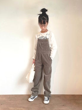 「CIAOPANIC TYPY（チャオパニックティピー）のアイテム（オールインワン・サロペット）」を使った、yuyuemさん（キッズ・145cm）の秋コーディネート
