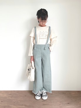 「CIAOPANIC TYPY（チャオパニックティピー）のアイテム（パンツ）」を使った、yuyuemさん（キッズ・142cm）の夏コーディネート