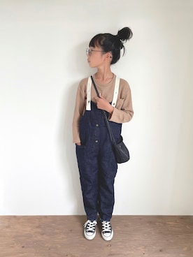 「CIAOPANIC TYPY（チャオパニックティピー）のアイテム（オールインワン・サロペット）」を使った、yuyuemさん（キッズ・142cm）の秋コーディネート