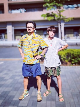 「MOCEAN（モーシャン）のアイテム」を使った、Masatoさん（メンズ・176cm）の夏コーディネート