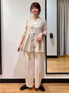 「Right-on（ライトオン）のアイテム（ベスト）」を使った、yukinoさん（レディース・166cm）の春コーディネート