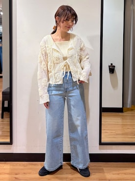 「BACK NUMBER（バックナンバー）のアイテム（トップス）」を使った、池元ゆき乃さん（レディース・166cm）の春コーディネート