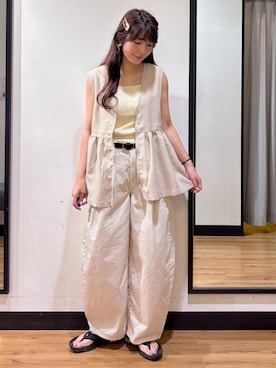 「SOMETHING（サムシング）のアイテム」を使った、池元ゆき乃さん（レディース・166cm）の夏コーディネート
