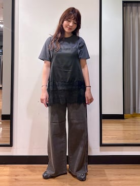 「SOMETHING（サムシング）のLISA LACE WIDE（その他パンツ、ブラウン系）」を使った、yukinoさんの夏コーディネート