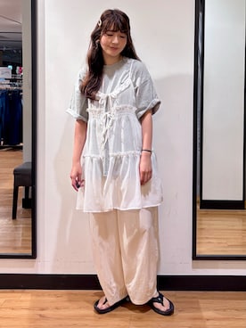 「Right-on（ライトオン）のアイテム（ベスト）」を使った、yukinoさん（レディース・166cm）の夏コーディネート