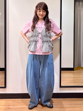 「SOMETHING（サムシング）のアイテム（パンツ）」を使った、yukinoさん（レディース・166cm）の夏コーディネート