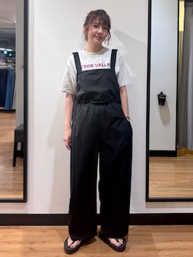 「Right-on（ライトオン）のHONEYSUCKLE ROSE(ハニーサックルローズ)アソートグラフィックＴシャツ（Tシャツ/カットソー、グレー系）」を使った、池元ゆき乃さんの夏コーディネート