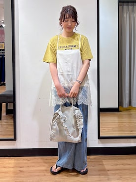 「HONEYSUCKLE ROSE（ハニーサックルローズ）のアイテム」を使った、yukinoさん（レディース・166cm）の夏コーディネート