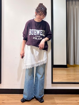「アイテム（ベルト、ホワイト系）」を使った、yukinoさん（レディース・166cm）の秋コーディネート