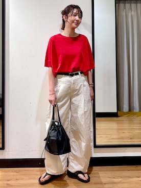 「SOMETHING（サムシング）のアイテム（パンツ）」を使った、yukinoさん（レディース・166cm）の夏コーディネート