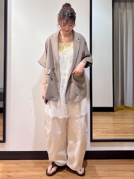 「SOMETHING（サムシング）のアイテム（パンツ）」を使った、yukinoさん（レディース・166cm）の夏コーディネート