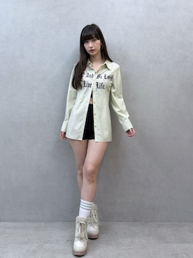 「EVRIS（エヴリス）のアイテム（パンツ）」を使った、ALYSHIAさん（レディース・167cm）の夏コーディネート