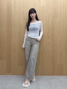 「EVRIS（エヴリス）のアイテム（パンツ）」を使った、ALYSHIAさん（レディース・167cm）の夏コーディネート
